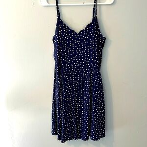 Dark Blue Polka Dot Dress